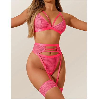 LacyNighty™ Fishnet Bodystocking 3-Piece Set Lacy Nighty Bodystocking