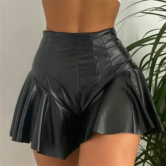 High Waist Ruffle Hem Shorts Lavah Pleasure shorts