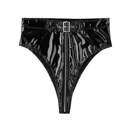 Leather Shorts with Open Crotch Lacy0301 Other