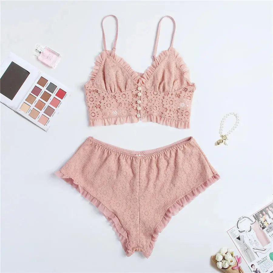 A Different Frequency Pajamas Set LacyNighty Sleeping Wear