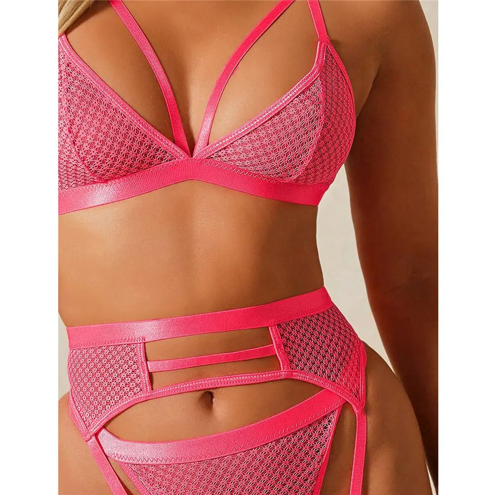 LacyNighty™ Fishnet Bodystocking 3-Piece Set Lacy Nighty Bodystocking