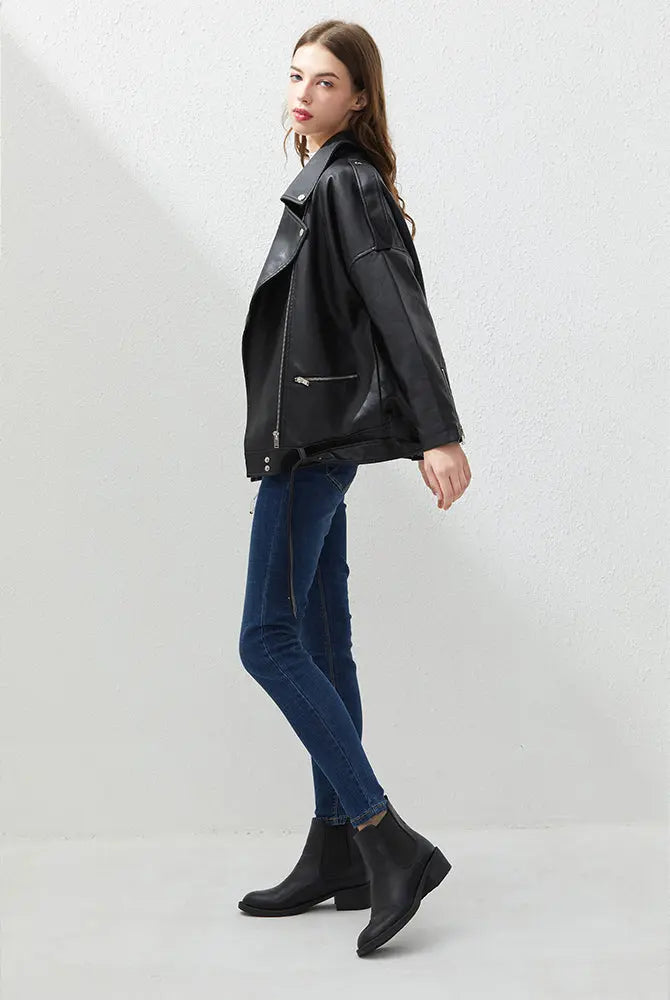 WOMEN LOOSE LEATHER JACKET Lacy0301Goth