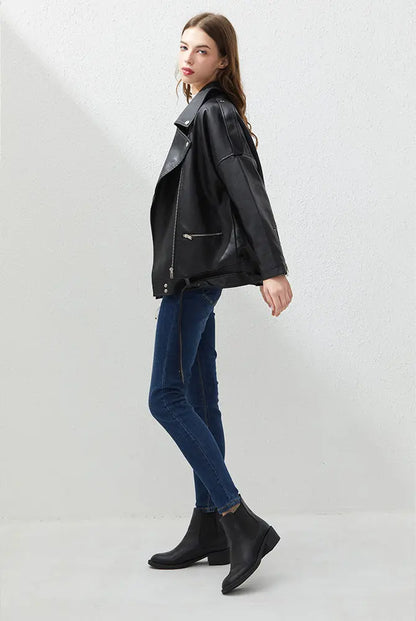 WOMEN LOOSE LEATHER JACKET Lacy0301Goth