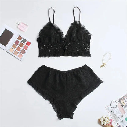 A Different Frequency Pajamas Set LacyNighty Sleeping Wear