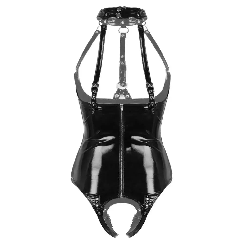 Trouble Lover Crotchless Latex Teddies LacyNighty Lingerie & Intimates
