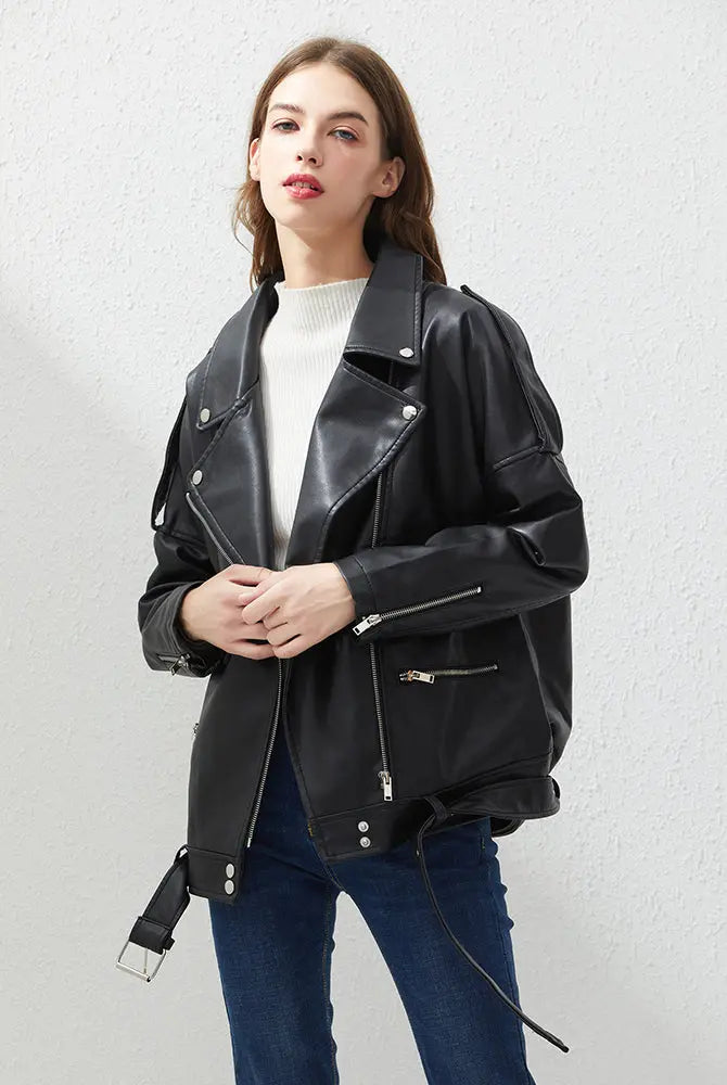 WOMEN LOOSE LEATHER JACKET Lacy0301Goth