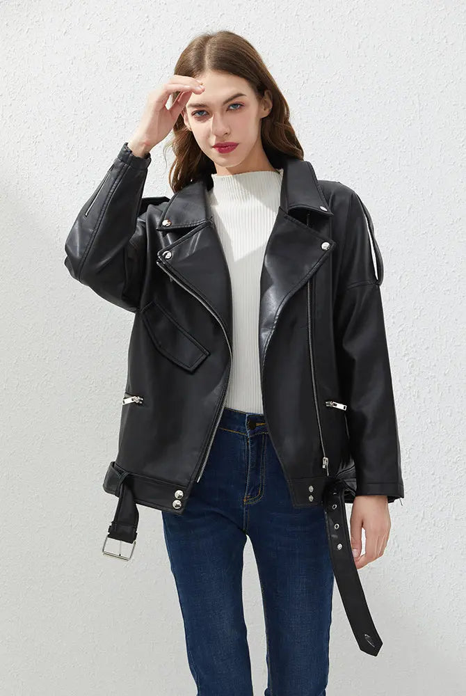 WOMEN LOOSE LEATHER JACKET Lacy0301Goth