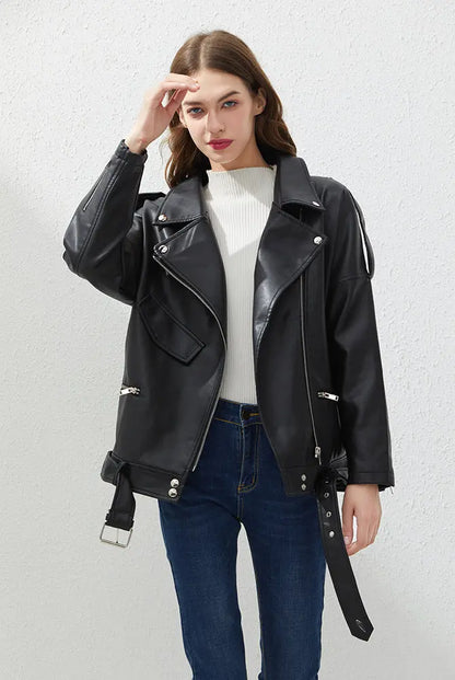 WOMEN LOOSE LEATHER JACKET Lacy0301Goth