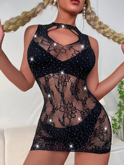 LacyNighty™ Sparkling Glamour Fishnet Dress Lacy Nighty bodystocking