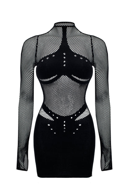 LacyNighty™ Dress Mesh Black LacyNighty body