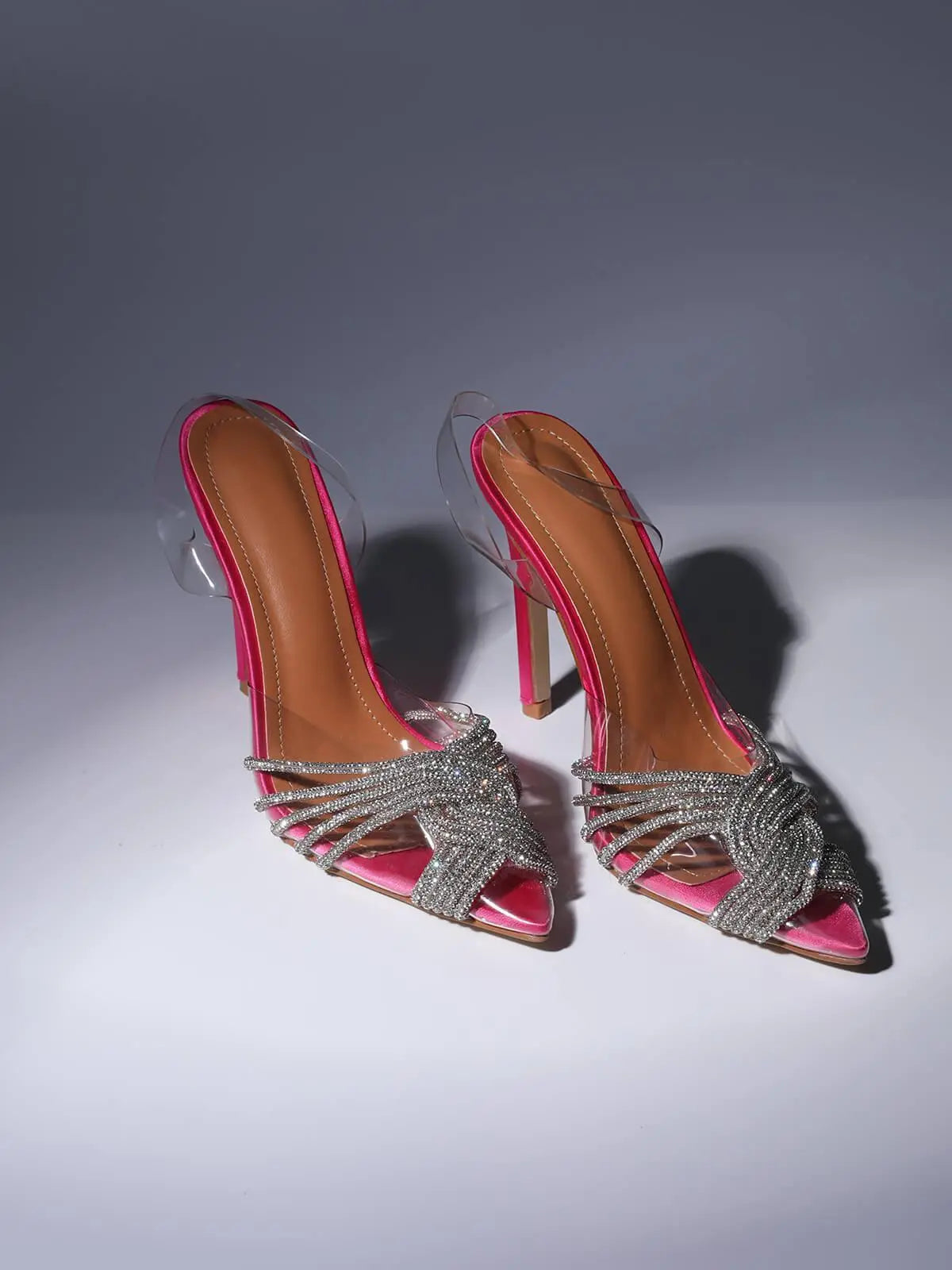Lumi Crystal Embellished Sandals In Hot Pink Mew Mews Fashion Shoes