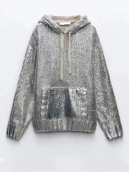 Metallic Women Sweater Lacy0301