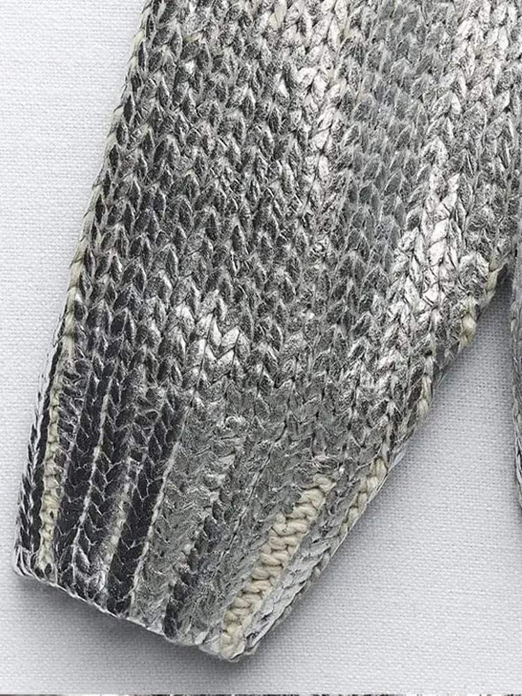 Metallic Women Sweater Lacy0301