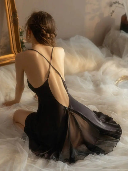 LacyNighty™ Julia Sexy Ice Silk Set Lacy Nighty