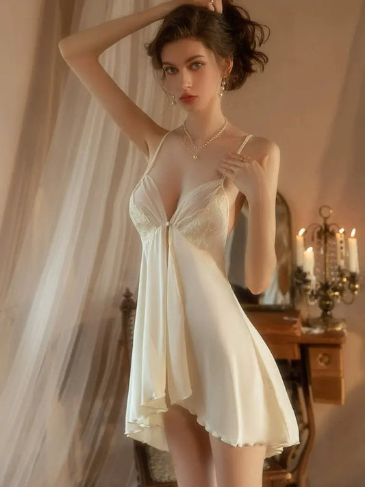 LacyNighty™ Julia Sexy Ice Silk Set Lacy Nighty