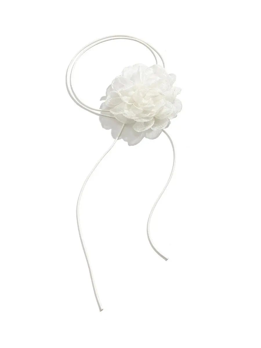 Rosie White Flower Mesh Choker Mew Mews Fashion Necklace
