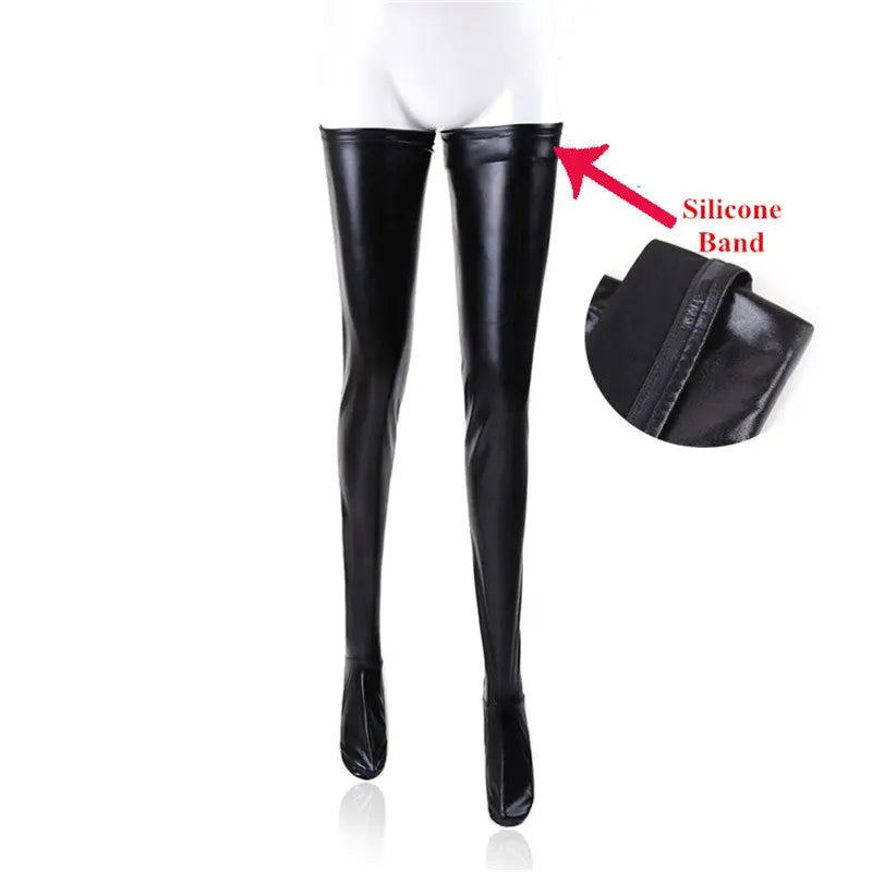 Leather Stockings Black Sexy Store Stockings