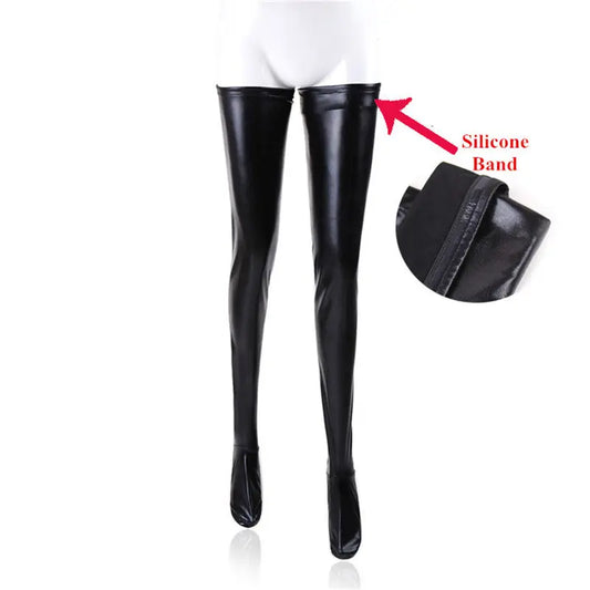 Leather Stockings Black Sexy Store Stockings