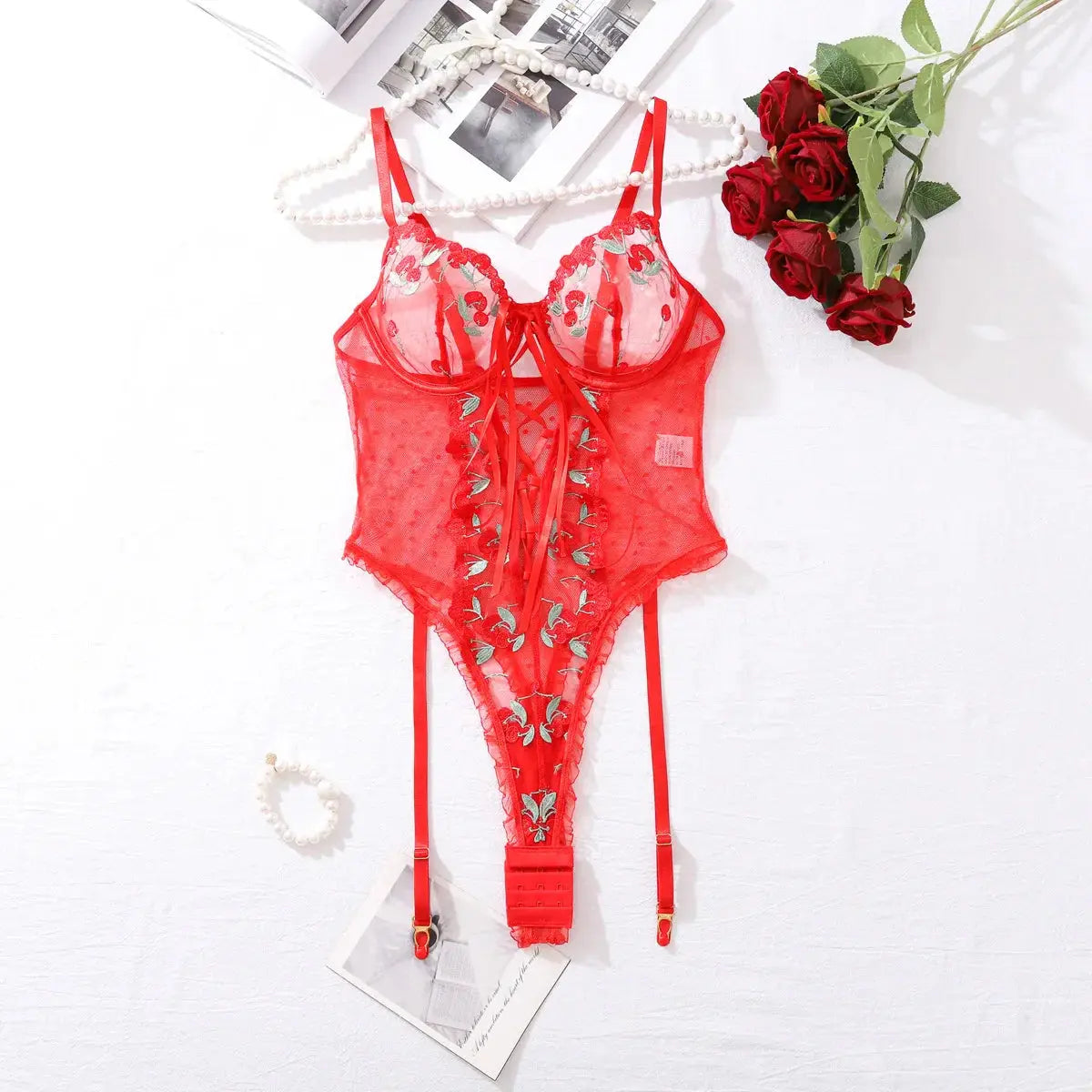 Chasing A Heart Teddies LacyNighty0212 Lingerie & Intimates