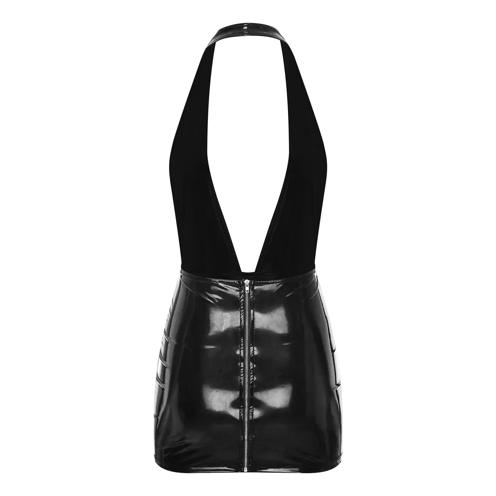 Deep V Backless Leather Dress Lacy0301 Other