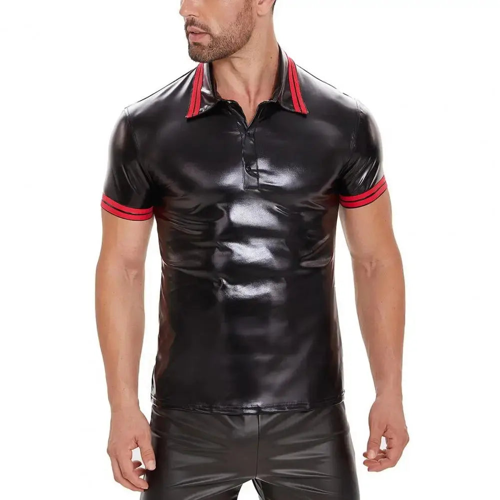 Shiny Leather T-shirt AliExpress Other