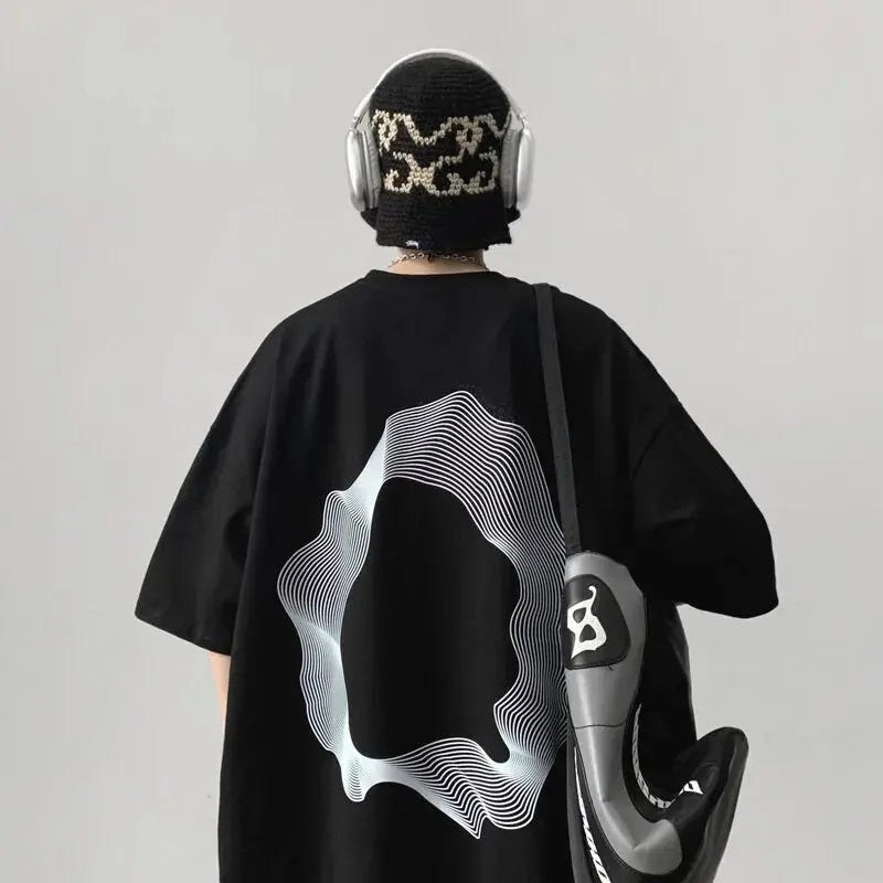 Irregular Round Print T-shirt ghalas Other