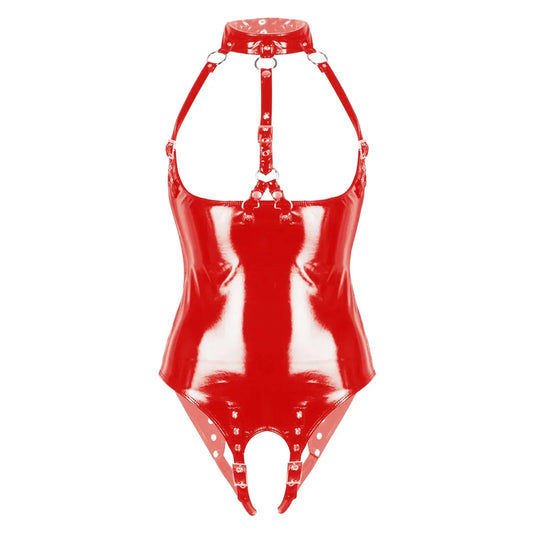 Trouble Lover Crotchless Latex Teddies LacyNighty Lingerie & Intimates
