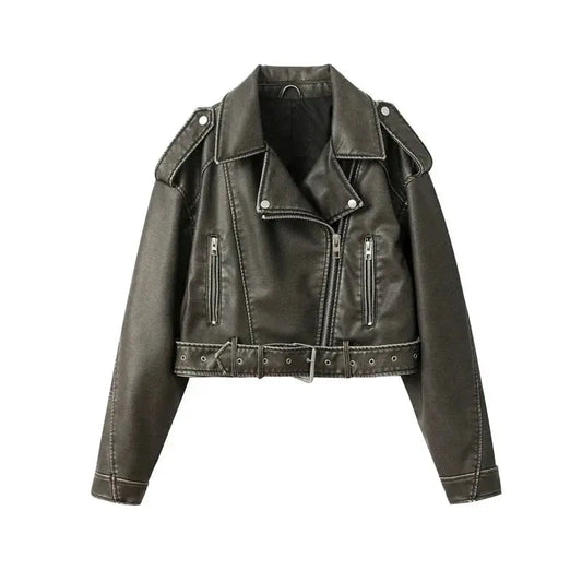 Washed Leather Jacket Lacy0301 Other