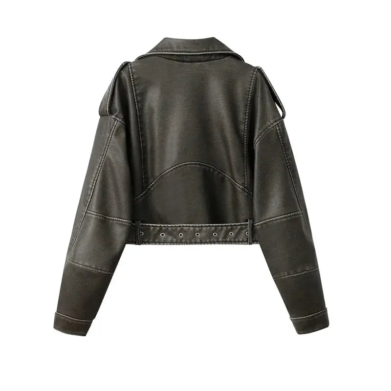 Washed Leather Jacket Lacy0301 Other