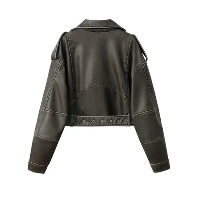 Washed Leather Jacket Lacy0301 Other