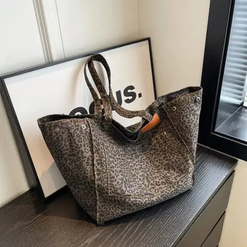 Oversized Leopard Print Shoulder Bag Lacy0301 Other