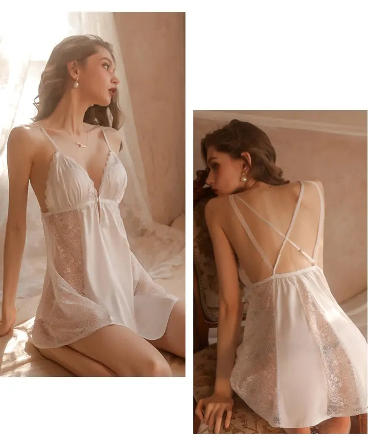 LacyNighty™ Model CH241 CINOON Chemise and Robe Set
