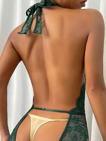LacyNighty™ Seductive Lace Crotchless Lingerie LQYCSX Official Store Lace Teddy