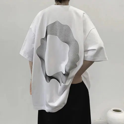 Irregular Round Print T-shirt ghalas Other