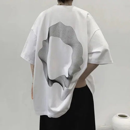 Irregular Round Print T-shirt ghalas Other