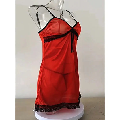 LacyNighty™ Plus Size Satin Nightdress Lacy Nighty