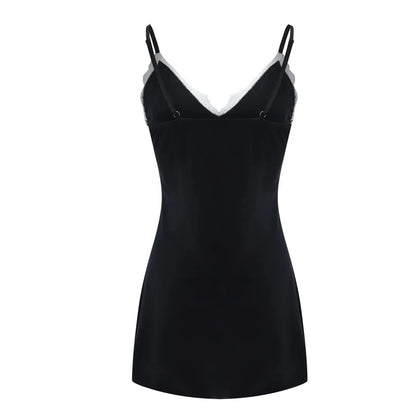 LacyNighty™ Charmeuse Lace Chemise Lacy Nighty