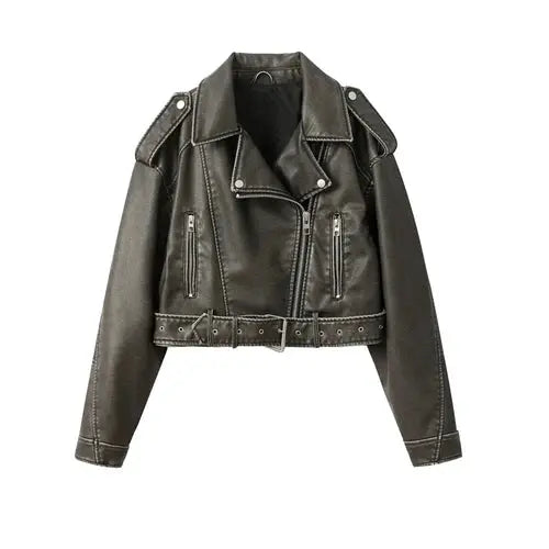 Washed Leather Jacket Lacy0301 Other