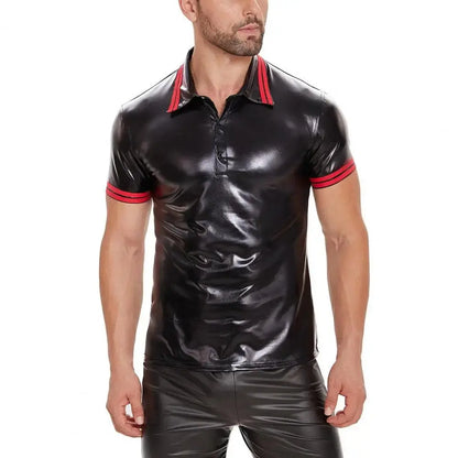 Shiny Leather T-shirt AliExpress Other