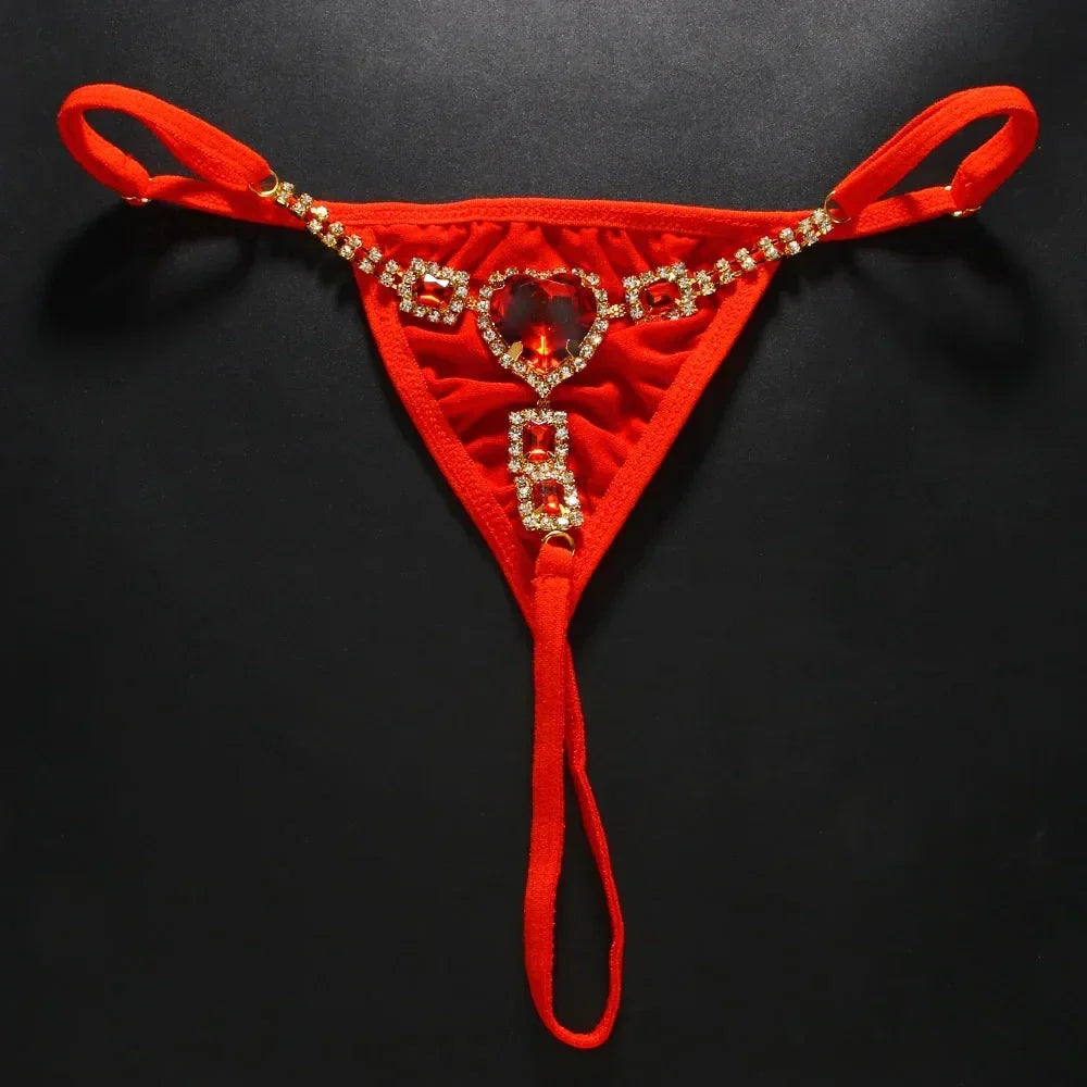 Red Crystal Heart Thong LacyNighty