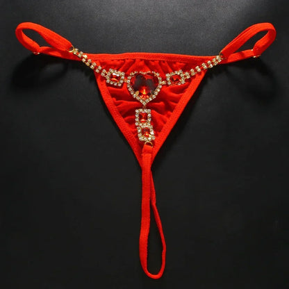 Red Crystal Heart Thong LacyNighty