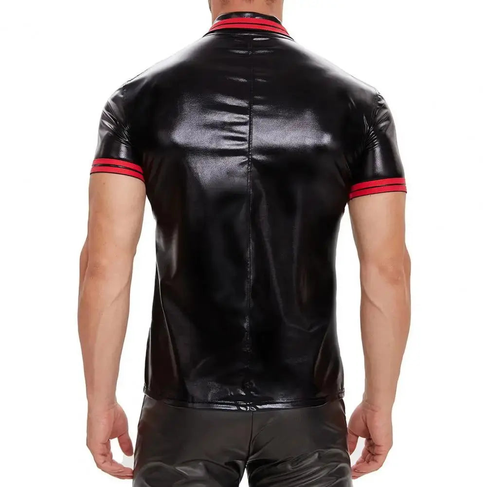Shiny Leather T-shirt AliExpress Other