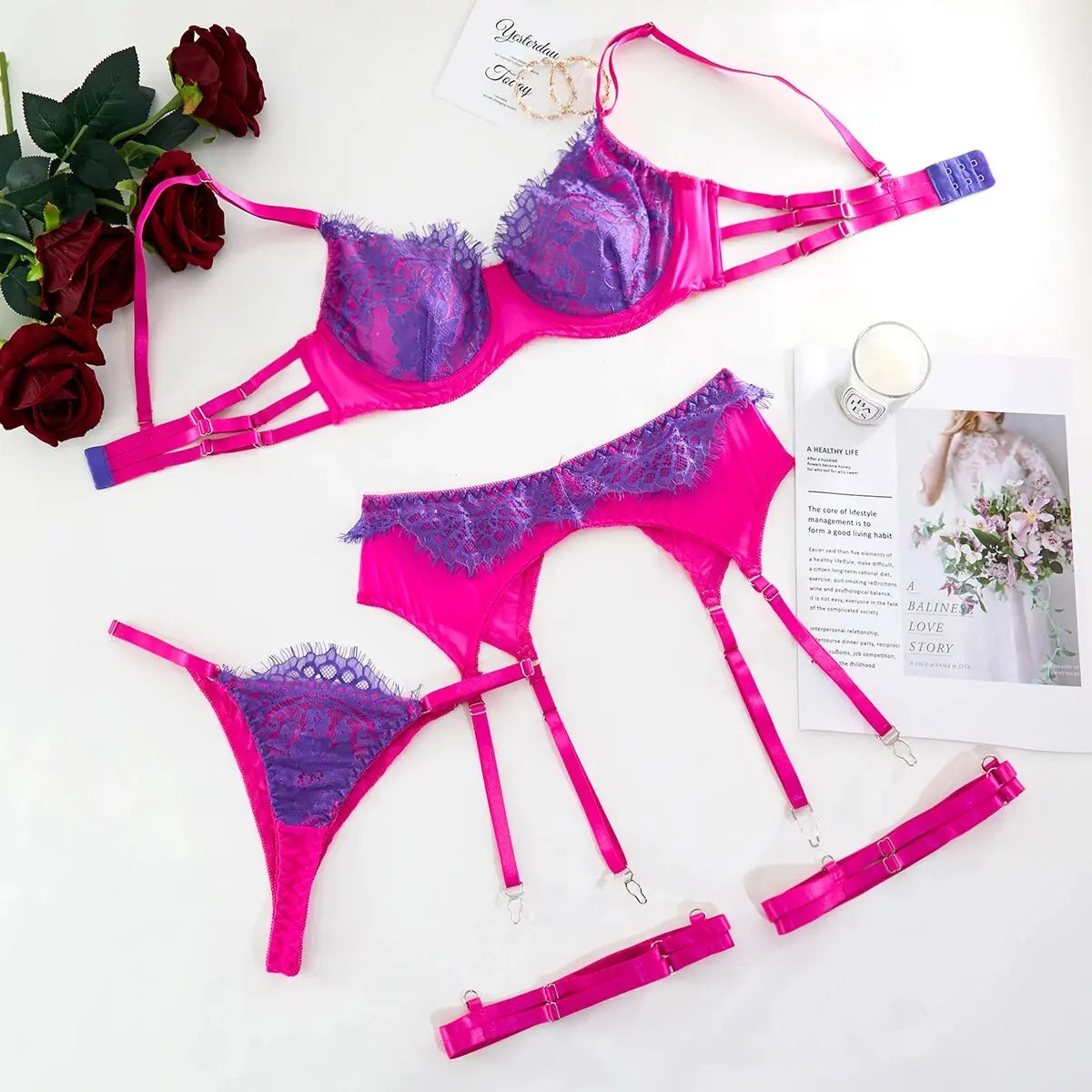 LaycyNighty™ Pamela's Neon Lace Set LacyNighty0312 Lingerie Set