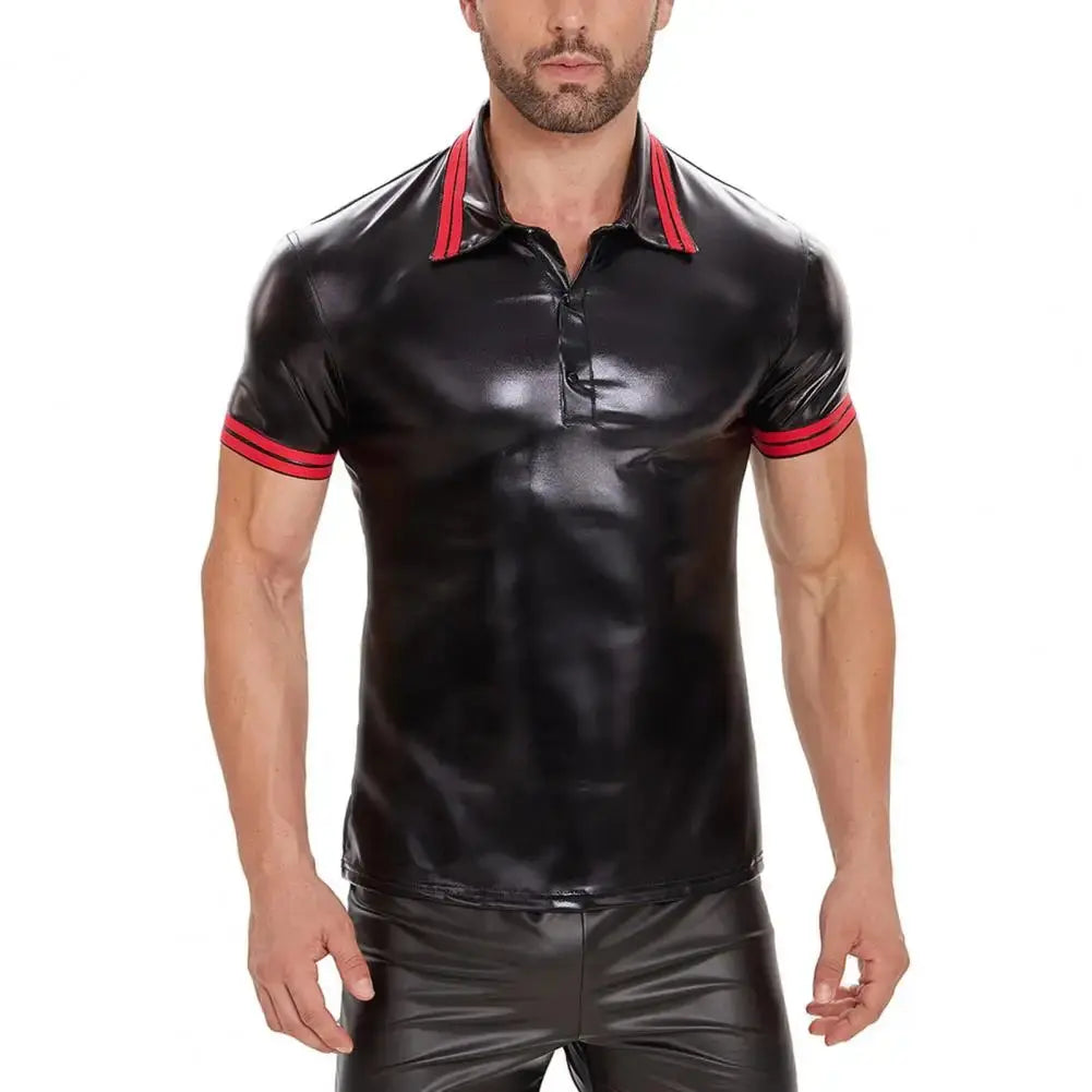 Shiny Leather T-shirt AliExpress Other