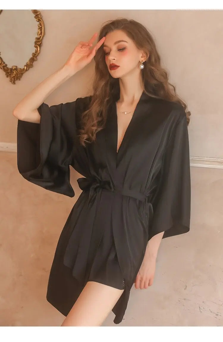 LacyNighty™ Model CH241 CINOON Chemise and Robe Set