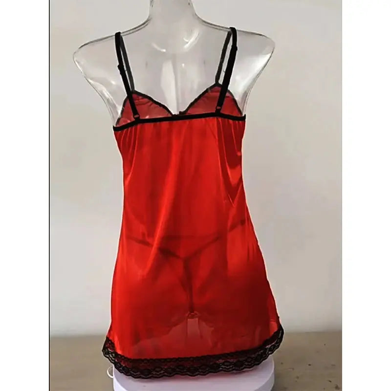 LacyNighty™ Plus Size Satin Nightdress Lacy Nighty