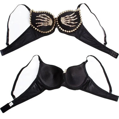 Metal Skeleton Bra Lacy Other
