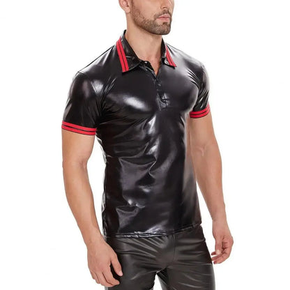 Shiny Leather T-shirt AliExpress Other