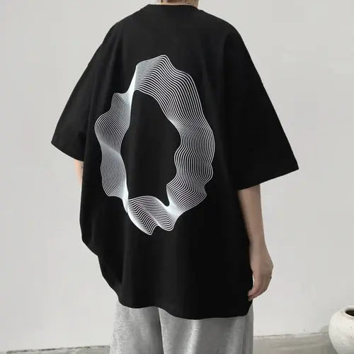 Irregular Round Print T-shirt ghalas Other