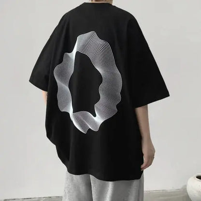 Irregular Round Print T-shirt ghalas Other